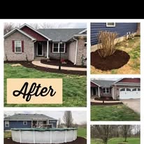 Freshly striped lawn maintained by Sharp Cuts